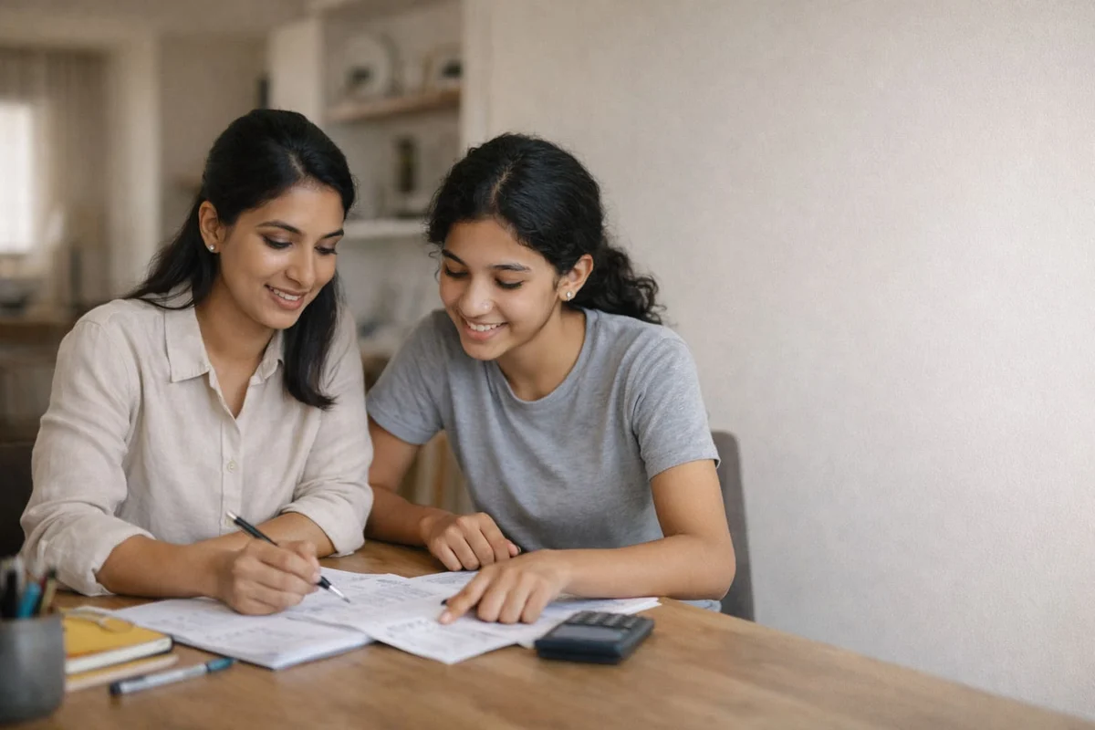 A tutor helping a student with her studies