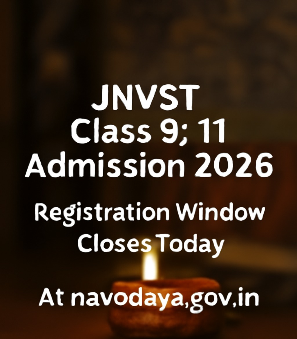 JNVST Class 9, 11 Admission 2026: Registration Window Closes Today at navodaya.gov.in – Apply Now!