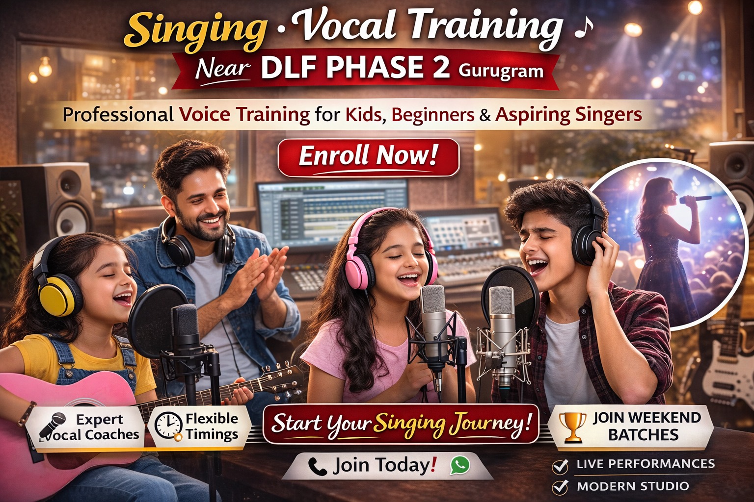 Singing / Vocal Training Near DLF Phase 2 Gurugram – Professional Voice Training for Kids, Beginners & Aspiring Singers